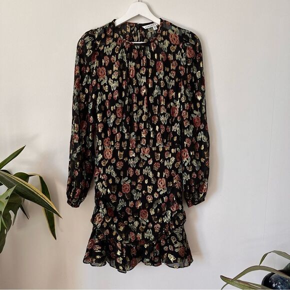 Veronica Beard Robin Floral Silk Blend Mini Dress Size 2 Pink Print - Picture 3 of 10